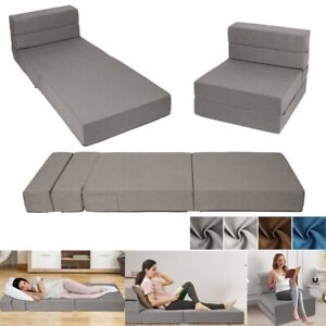 Flip Chair Folding Foam Beds Foldable Guest Sofa Bed Fold Out Couch 75x28x6in