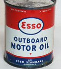 ESSO 1/2 PINT OUTBOARD MOTOR OIL CAN Authentic VTG ESSO STANDARD Full