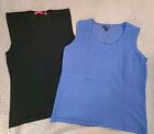 Lot Of 2 East Fifth Blue RED black Sleeveless Sweater Tanks  Sz Large LG