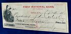 First National Bank of Canton, Dakota Territory check from 1886 for $4.00