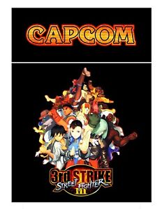 1up Street Fighter 3 3rd Strike Arcade Cabinet Kickplate J-Panel Stickers