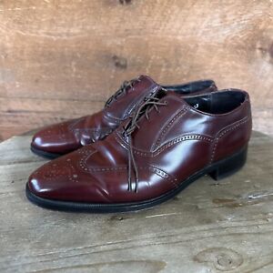 Florsheim Men's 9E Leather Wingtip Oxford Dress Shoes Lace Up Oxblood