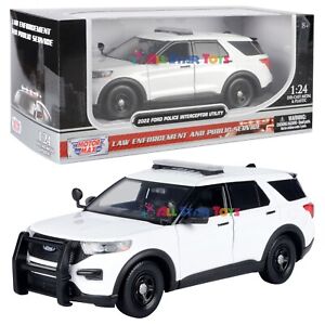 IN STOCK! 2022 Ford Explorer Police Diecast 1:24 Motormax Unmarked WHITE 76988