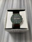 Fossil Men's Hybrid HR Smartwatch Neutral Brown Leather & Green Face FTW7026