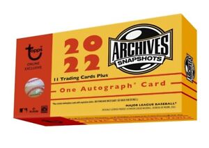 2022 Topps Archives Snapshots Baseball Hobby Box Factory Sealed, 1 Auto