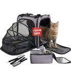 Large Cat Travel Carrier with Litter Box for Cat, Expandable Portable Cat Car...