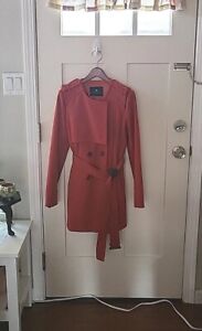 COIINCOS Red Trench Coat Jacket Coat Long Jacket Small