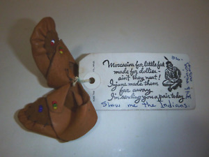 Vintage 1940s Lake Okoboji, Iowa Miniature Moccasins Postcard Mailer - Posted
