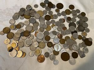 Mixed World Coin Lot 1850s-1990s Asia Europe South America Carribean Over 1.5lbs