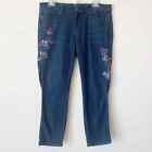 J. Jill Jeans Authentic Fit Slim Ankle Embroidered Denim Size 10 Petite Short