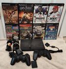 PS2 Console Bundle + 8 games + 2 controllers + 1 mem card *Tested* FREE SHIPPING