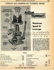 1959 Print Ad of Lyman All American Turret Reloading Press
