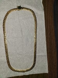 Solid 14k Miami Cuban Link Chain Necklace 9.5mm 25