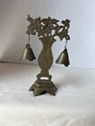 Vintage Chinese Brass Bell Stand With Double Bells