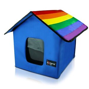 Blue Rainbow Collapsible Indoor/Outdoor Pet House - Heated (NWOB-2023)