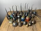 VINTAGE ANTIQUE TOOLS 31 PC LOT THUMB OILERS OIL CANS EAGLE USA MECHANIC AUTO