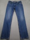 Levis 511 Jeans Mens 34x34 Blue Slim Fit Distressed Denim Pockets Cotton