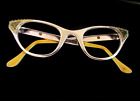 VINTAGE Pinkish Silver/Gold Scrolling TURA Cat-Eye GLAM Eyeglasses FRAMES
