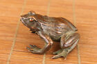 chinese bronze hand cast frog statue collect tea pet netsuke table decoration