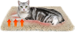 Self Warming Cat Bed, Heated Cat Bed Mat for Cats Small Dogs, 2 in 1 Soft Plush