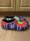 NEW Crocs On The Clock Work Graphic Slip On Resistant Tie Dye Mens Size 11