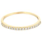 14K Solid Gold 1.5MM CZ Stackable Half Eternity Wedding Band OR Anniversary Ring