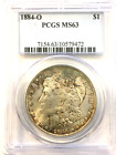 1884 0 MORGAN Silver Dollar PCGS   MS 63