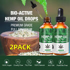 2X 30ml Premium Organic Hemp Oil Drops for Pain Relief Stress Sleep 2000mg