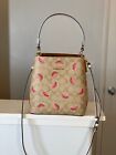 Coach Small Town Bucket Bag In Signature Canvas With Watermelon Print NWT