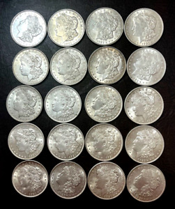 New ListingRoll Of 20 Morgan Silver Dollars Dated 1921 Ultra High Grade BU MS Lot Coins