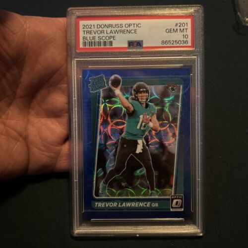 New Listing2021 Donruss Optic Trevor Lawrence Blue Scope RC Rated Rookie PSA 10 #201 🔥🔥🔥