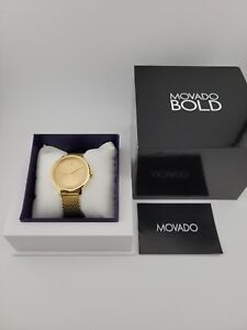 $595 MSRP | Movado Women's Bold Gold-tone Stainless Steel Ladies Watch - 3600580