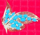 1950 TRIFARI  JEWELS OF INDIA TURQUOISE BUTTERFLY  BROOCH