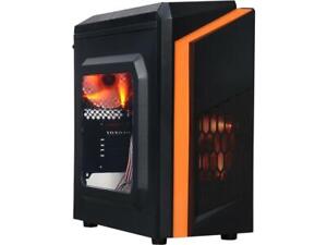 DIYPC  DIY-F2-O Black/Orange USB 3.0 Micro-ATX Mini Tower Gaming Computer Case