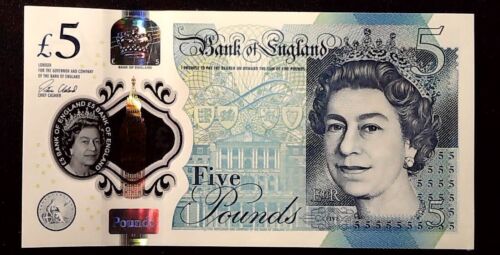 2015 UK ENGLAND BRITAIN 5 POUNDS QUEEN UNC BANKNOTE  INV#B10520b
