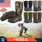 HISEA Men's Outdoor Rain Boots Waterproof Warm Neoprene Rubber Boots Hunting Mud