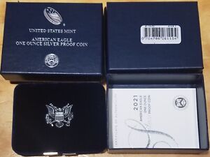2021-W $1 Proof American Silver Eagle Type 1 Heraldic BOX & COA US Mint 21EA