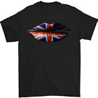 Union Jack Flag Lips the UK Great Britain Mens T-Shirt 100% Cotton