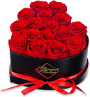 16-Piece Forever Flowers Heart Shape Box - Preserved Roses, Immortal Roses That