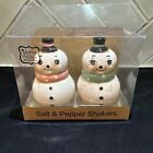 Snowman Salt & Pepper Shakers Figurines Ceramic Set By Johanna Parker