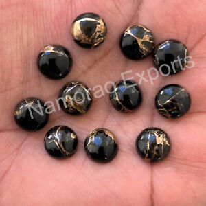 Natural Black Copper Turquoise Round 6 mm to 20 mm Cabochon Loose Gemstone Lot