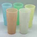 VINTAGE LOT OF 5 TUPPERWARE  16 OUNCE TUMBLERS/GLASSES # 107 PASTEL COLORS NICE!