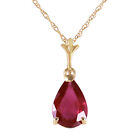 1.75 Carat 14K Solid Yellow Gold Natural Ruby Necklace 14