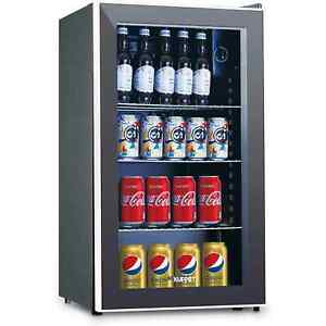 62 Can/120 Can Beverage Refrigerator and Cooler, Mini Fridge for Home, Black