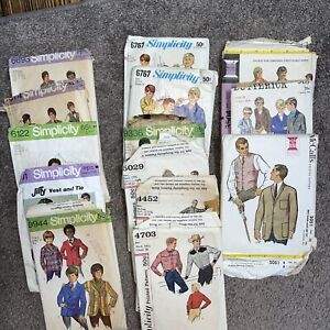 14 Vintage mens and boys sewing Patterns Mostly 70’s. Catch Some Groovy Vibes.