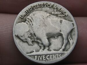 1918 D Buffalo Nickel 5 Cent Piece- Denver, Good Reverse Details