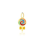 Lollipop pendant 18k Solid Yellow Gold | Enamel Pendant for Necklace for Girls