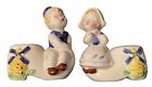 VINTAGE DUTCH Kissing BOY AND GIRL Windmill SALT AND PEPPER SHAKERS JAPAN