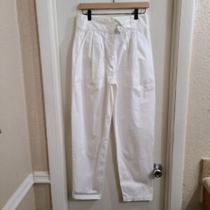 Nili Lotan Womens Dallas White Pleated High Waisted Pants Size 2