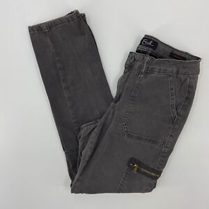 Earl Jeans Womens 8 Gray Denim Pants Casual Skinny Cargo